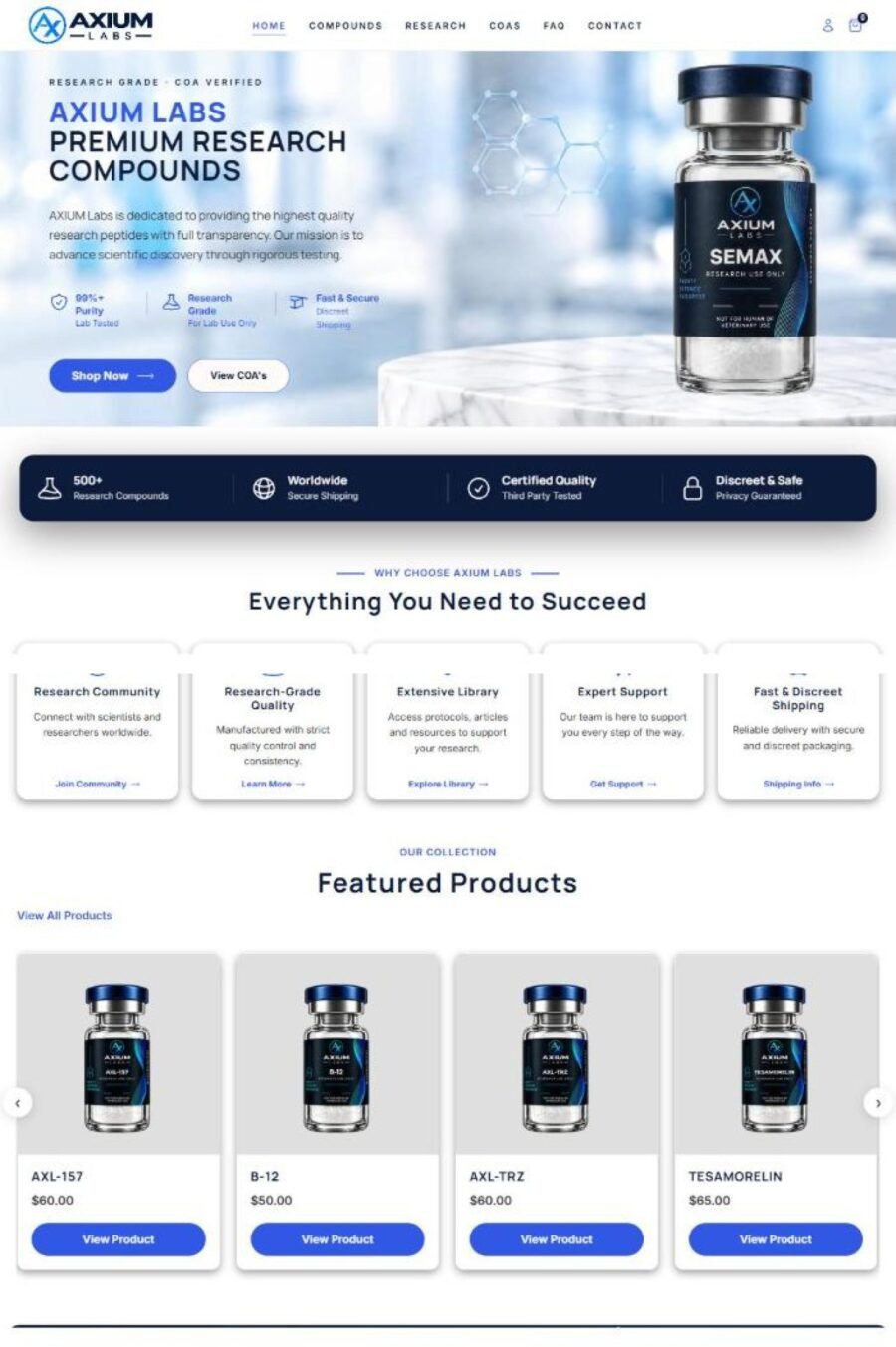 AXIUM Labs website designed and built by Awais Bukhari / Tech Arizon