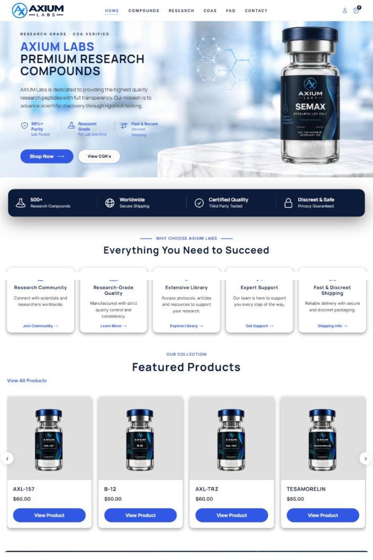 AXIUM Labs website designed and built by Awais Bukhari / Tech Arizon