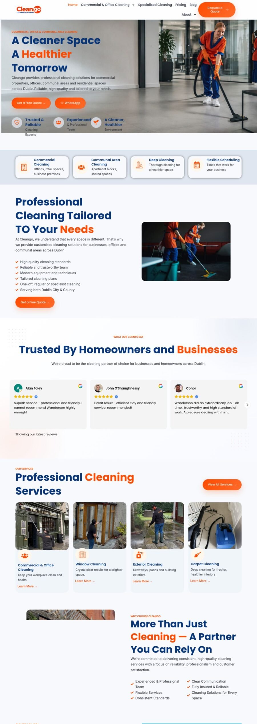 Cleango website designed and built by Awais Bukhari / Tech Arizon