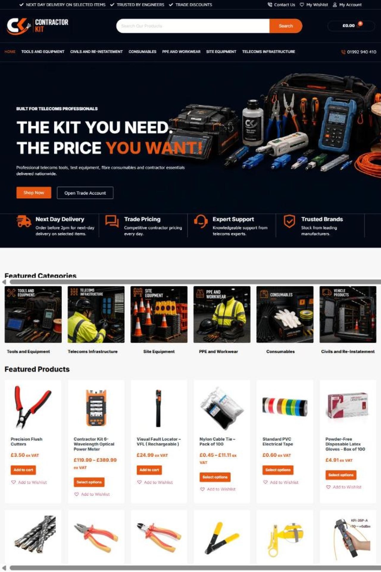 Contractor Kit website designed and built by Awais Bukhari / Tech Arizon