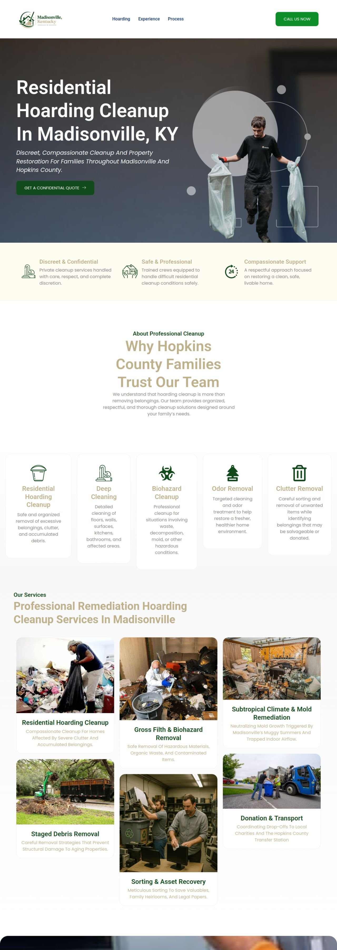 Hoarding Cleanup Madisonville website designed and built by Awais Bukhari / Tech Arizon