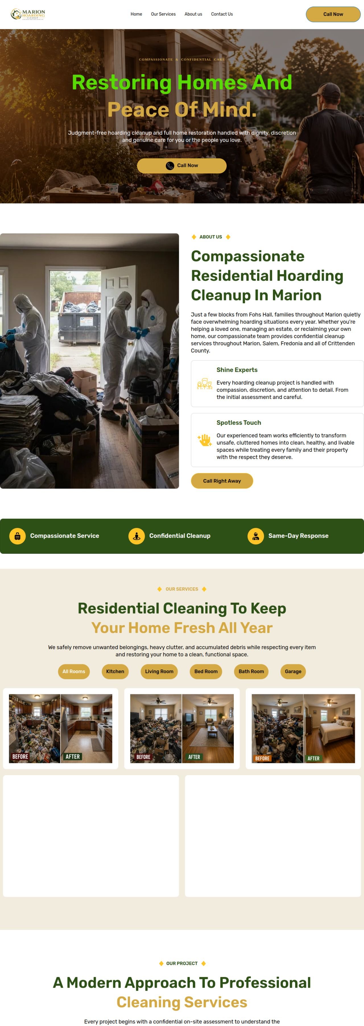 Hoarding Cleanup Marion website designed and built by Awais Bukhari / Tech Arizon