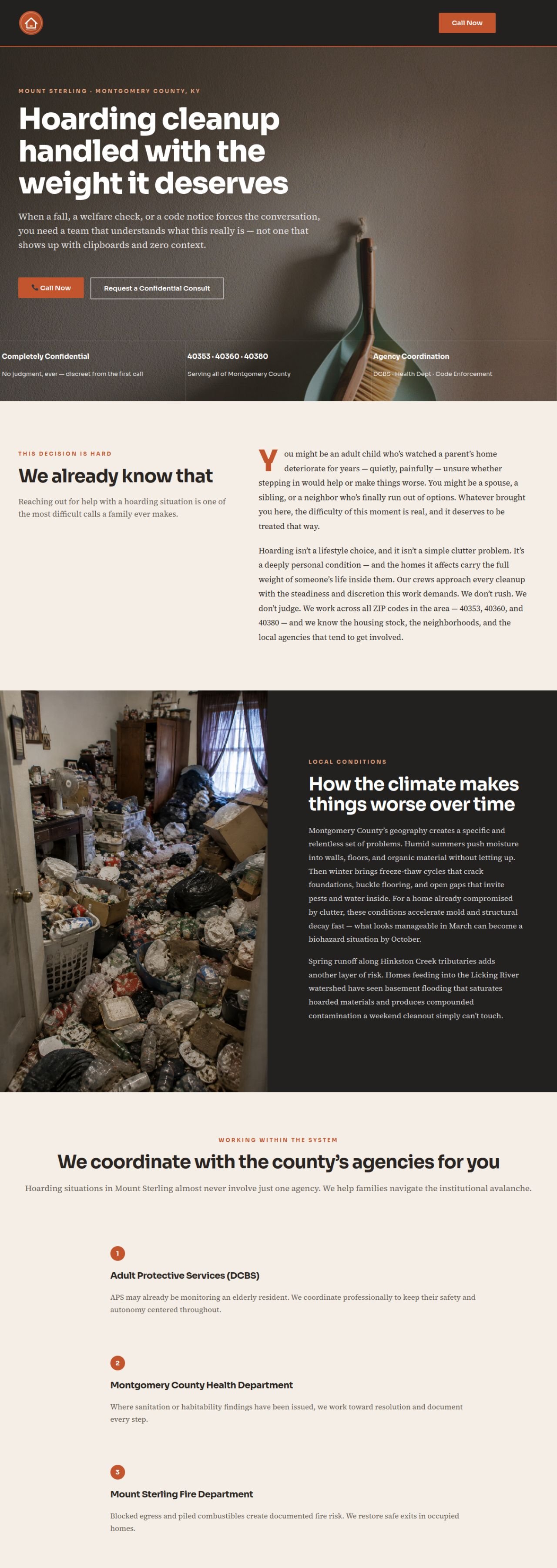 Hoarding Cleanup Mount Sterling website designed and built by Awais Bukhari / Tech Arizon