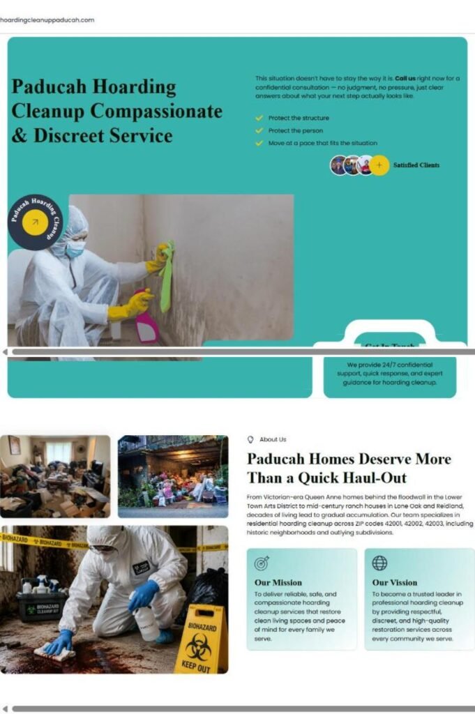 Hoarding Cleanup Paducah website designed and built by Awais Bukhari / Tech Arizon