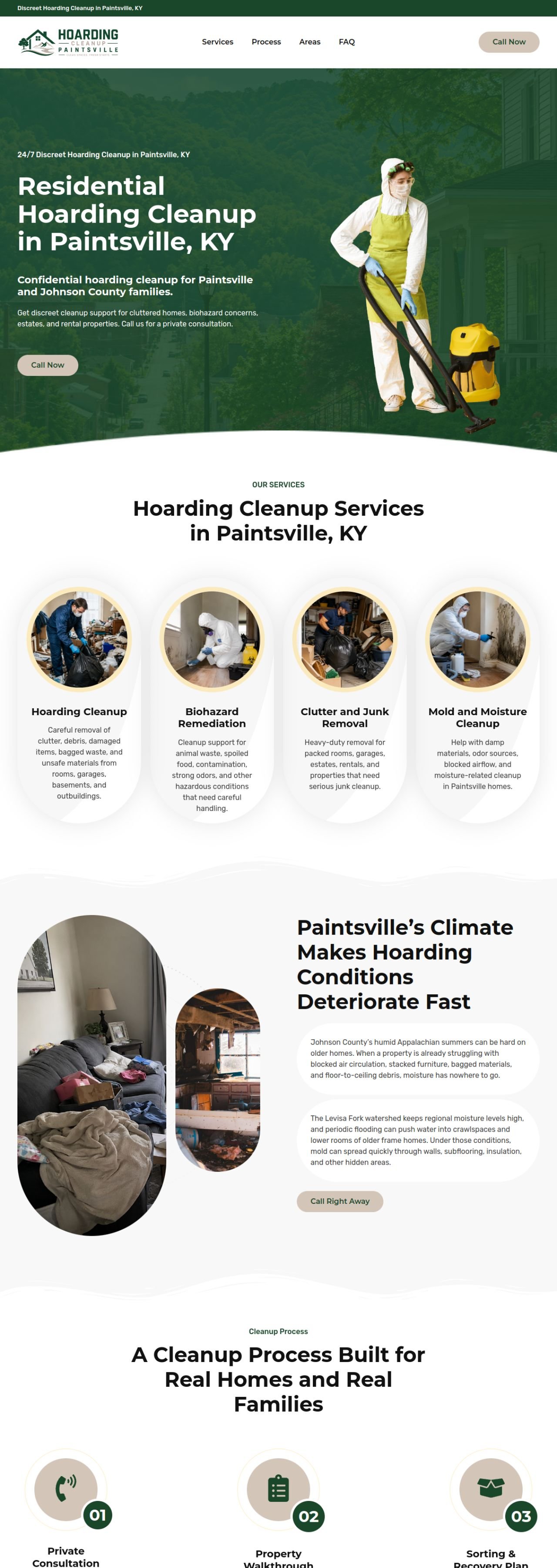 Hoarding Cleanup Paintsville website designed and built by Awais Bukhari / Tech Arizon