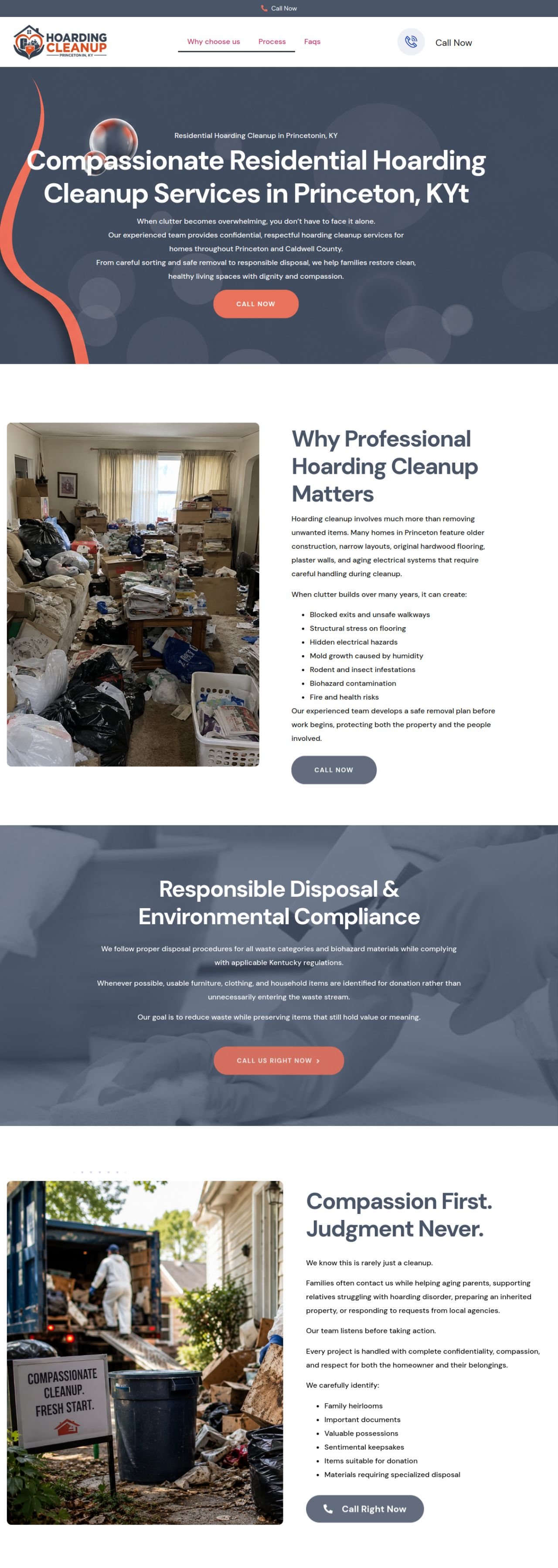 Hoarding Cleanup Princeton IN website designed and built by Awais Bukhari / Tech Arizon