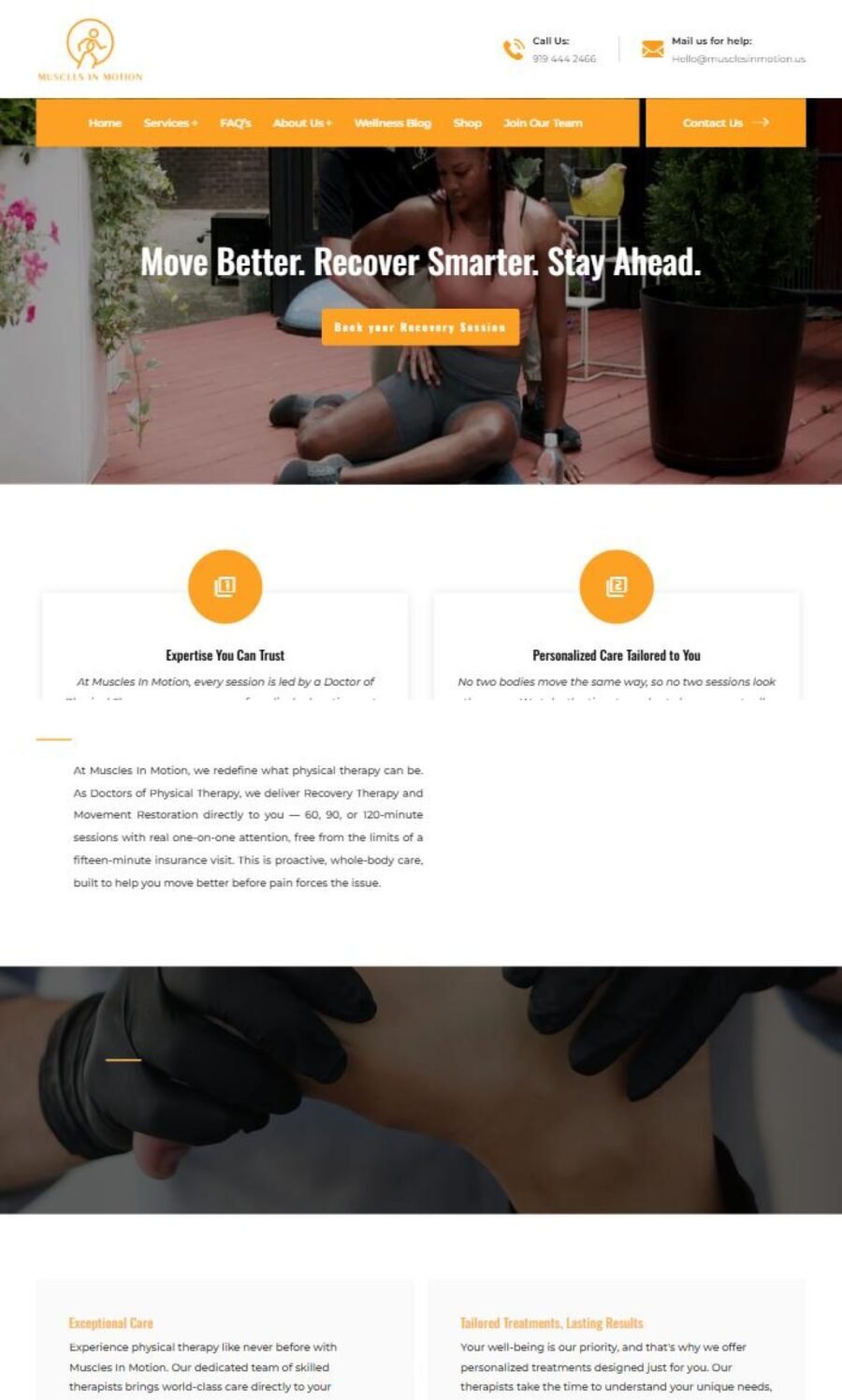 Muscles In Motion website designed and built by Awais Bukhari / Tech Arizon