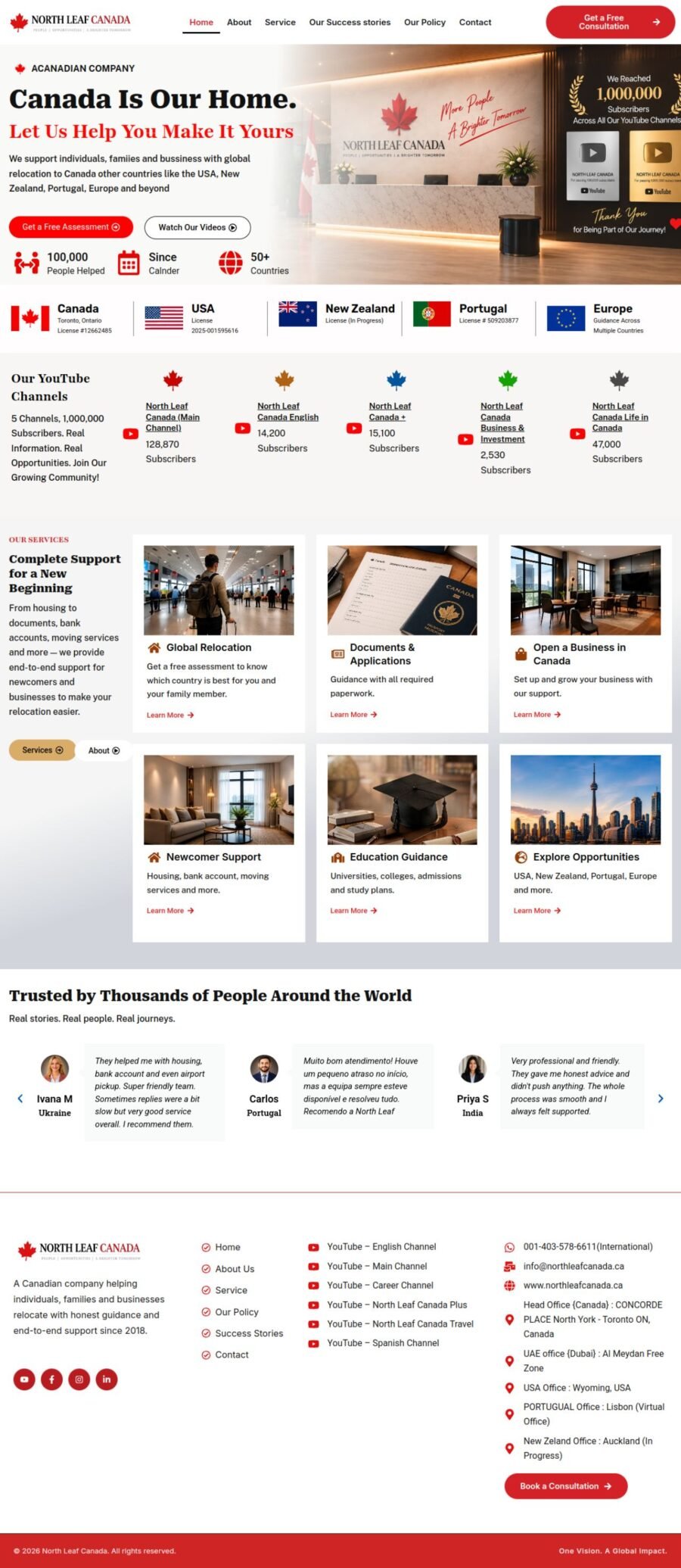 North Leaf Canada website designed and built by Awais Bukhari / Tech Arizon