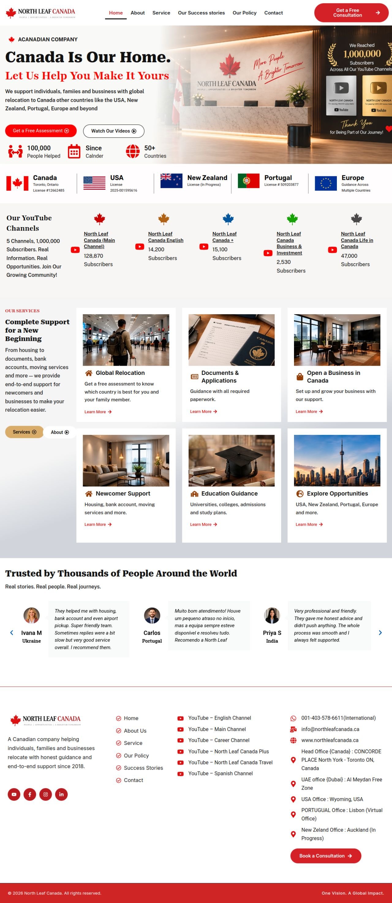 North Leaf Canada website designed and built by Awais Bukhari / Tech Arizon