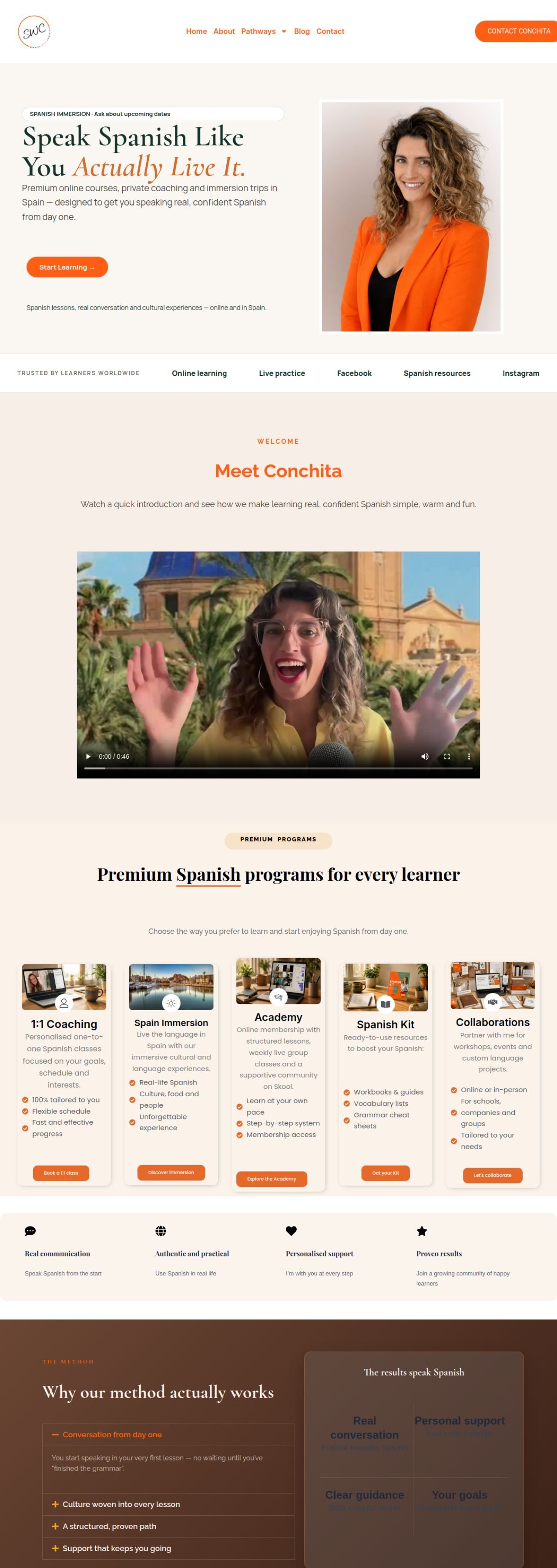 Spanish with Conchita website designed and built by Awais Bukhari / Tech Arizon