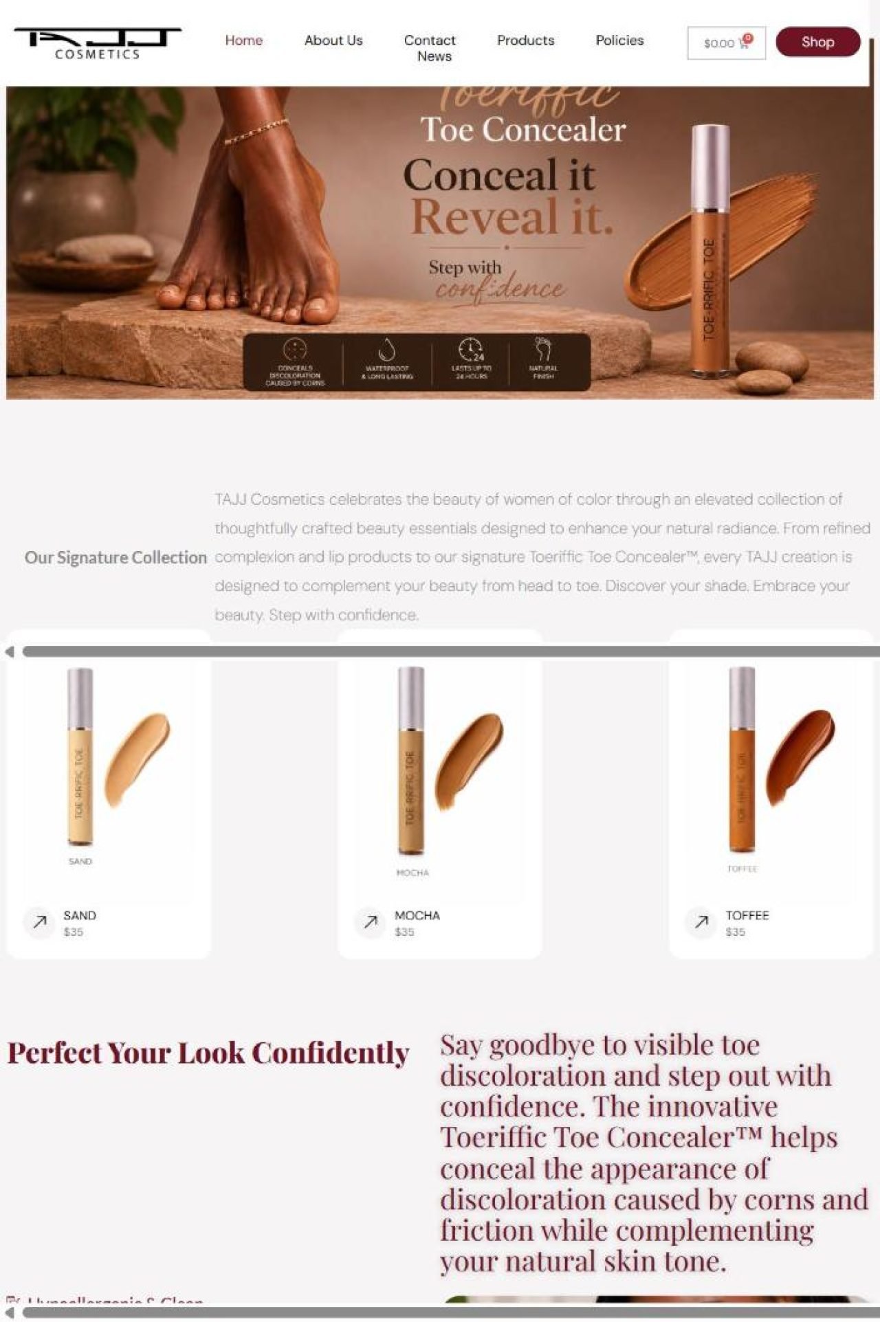 Tajj Cosmetics website designed and built by Awais Bukhari / Tech Arizon