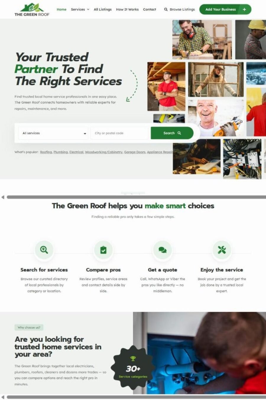 The Green Roof website designed and built by Awais Bukhari / Tech Arizon