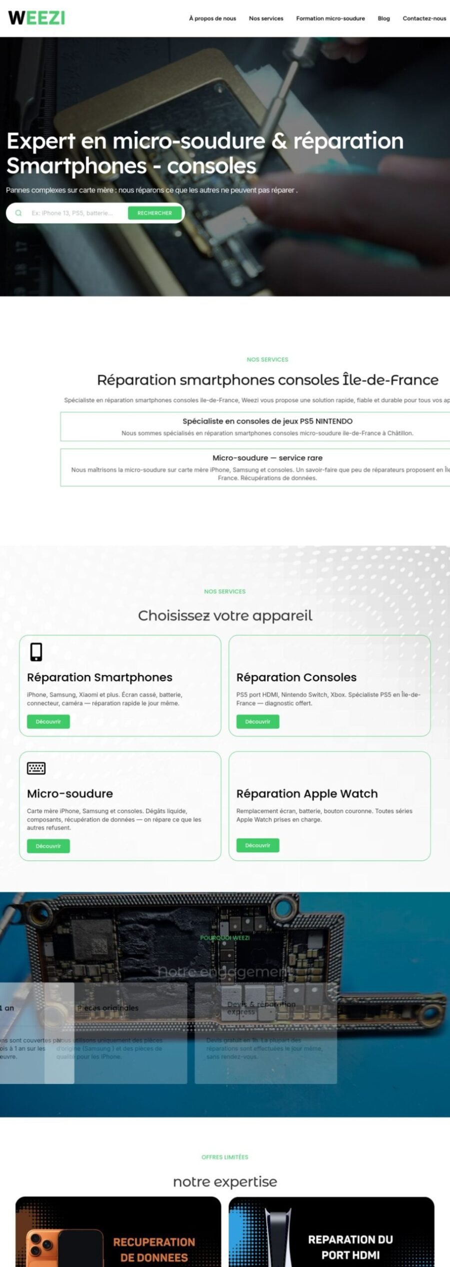 Weezi website designed and built by Awais Bukhari / Tech Arizon